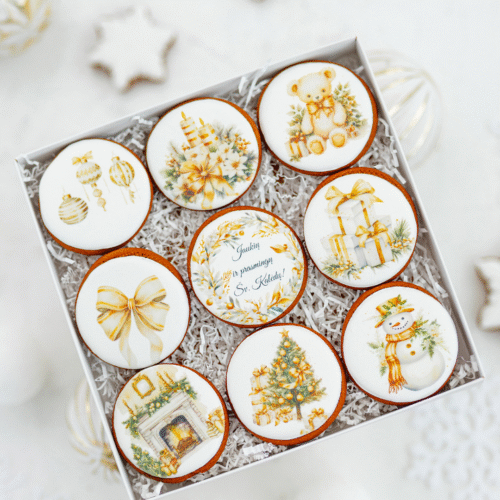 „Kalėdų grožis Nr. 4" dekoruotų meduolių rinkinys