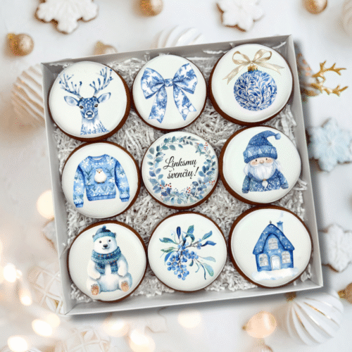 „Kalėdų grožis Nr. 2" dekoruotų meduolių rinkinys