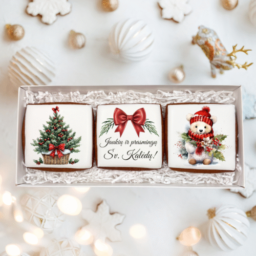 „Žiemos pasaka Nr. 1" dekoruotų meduolių rinkinys