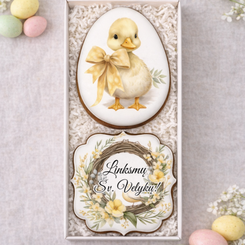 „Su Šv. Velykom! Nr. 1" - dekoruotų meduolių rinkinys