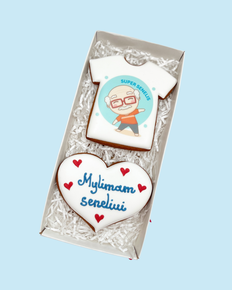 „Mylimam Seneliui" dekoruotų meduolių rinkinys