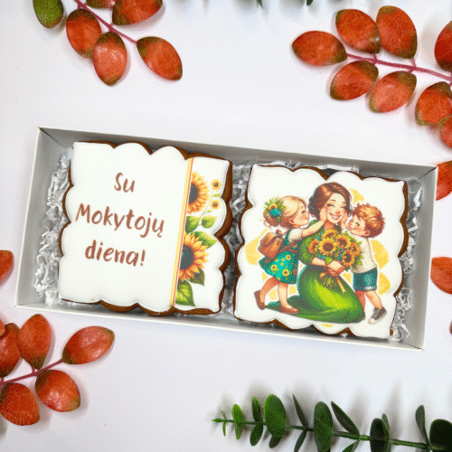 „Su Mokytojų diena Nr. 9″ dekoruotų meduolių rinkinys