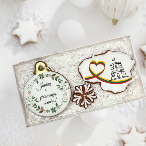 "Linkėjimai iš Lietuvos" -  dekoruotų meduolių rinkinys