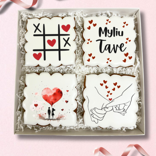 „Aš Myliu tave Nr. 2" dekoruotų meduolių rinkinys