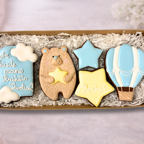 „Kvietimas krikšto tėvams Nr. 2” dekoruotų meduolių rinkinys