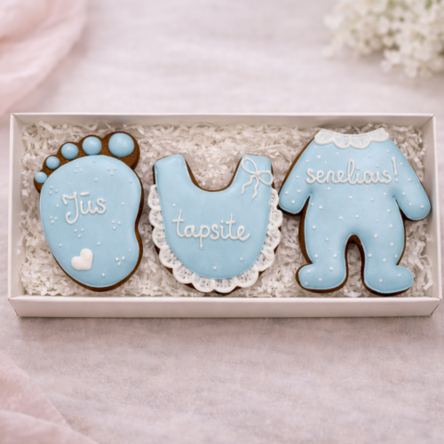 „Jūs tapsite seneliais Nr. 2" dekoruotų meduolių rinkinys