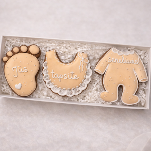 „Jūs tapsite seneliais Nr. 1" dekoruotų meduolių rinkinys