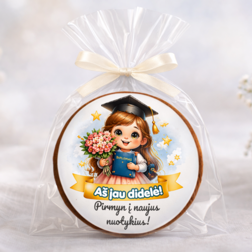 „Aš jau Didelė! Nr. 2" dekoruotas meduolis