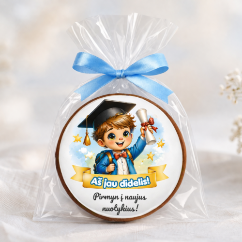 „Aš jau Didelis! Nr. 1" dekoruotas meduolis