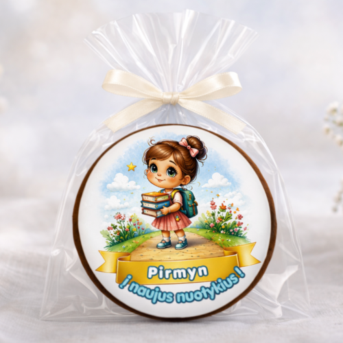 „Pirmyn į naujus nuotykius Nr. 2" dekoruotas meduolis