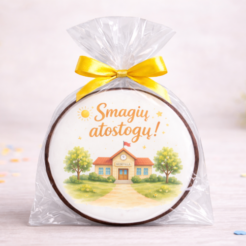 „Smagių atostogų! Nr. 2" dekoruotas meduolis